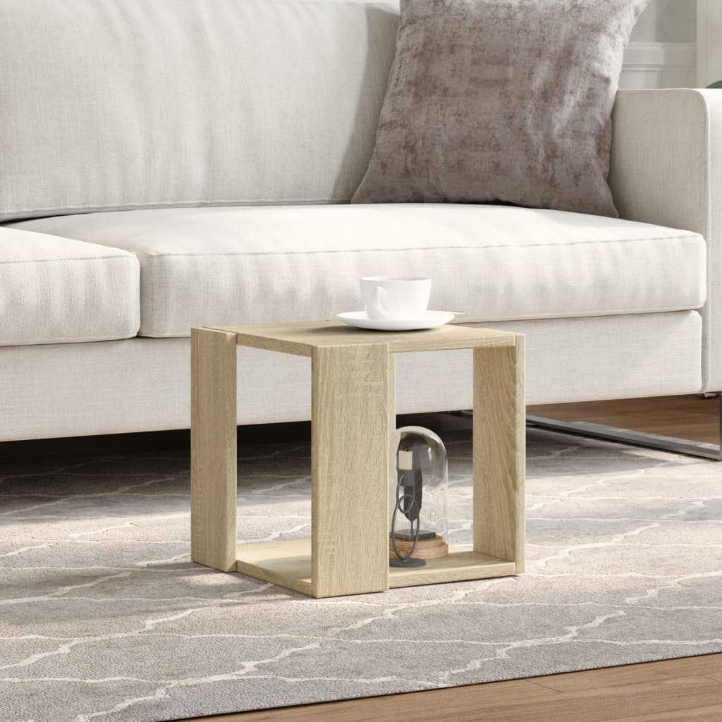 vidaXL Salontafel 32x32x30 cm bewerkt hout sonoma eikenkleurig afbeelding