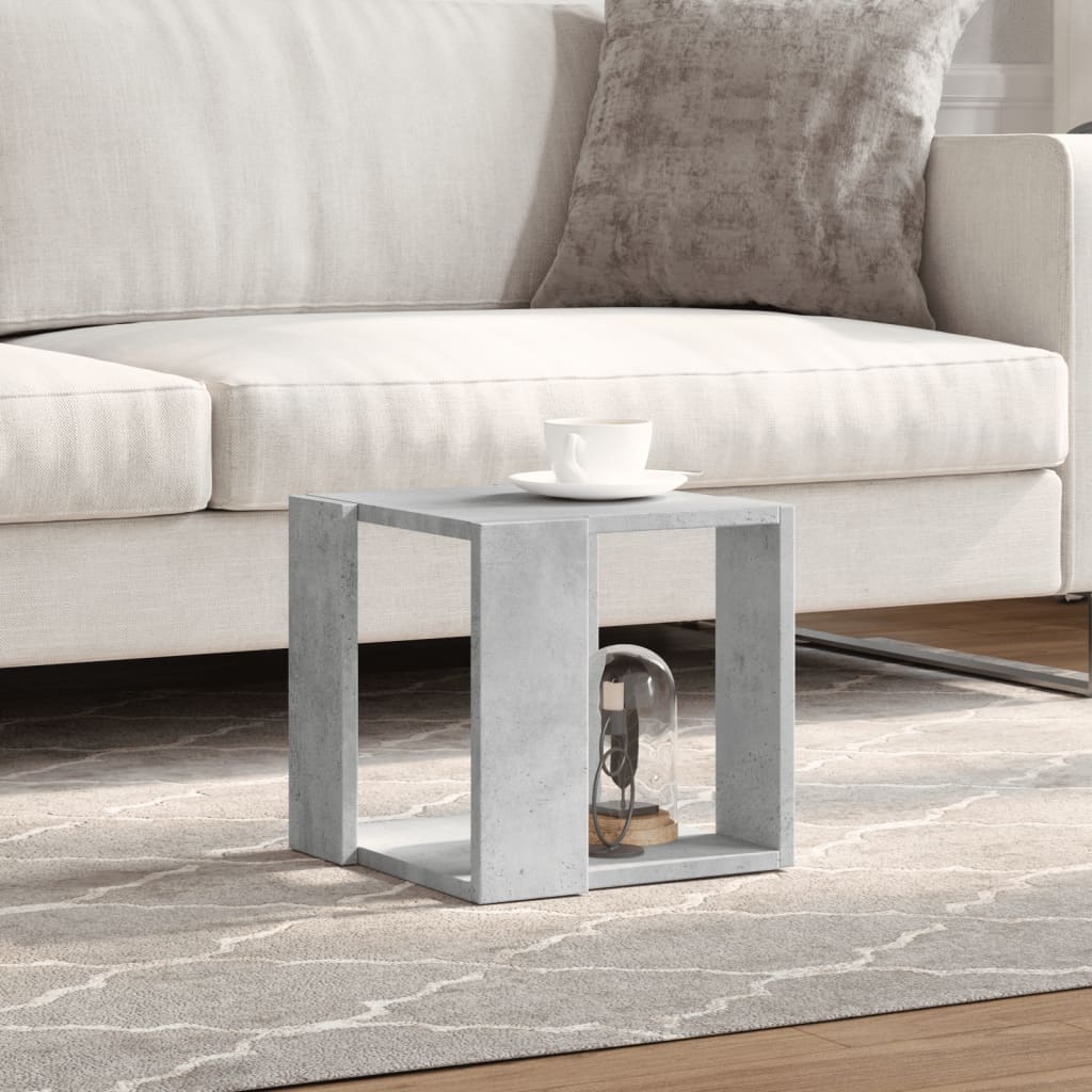 vidaXL Salontafel 32x32x30 cm bewerkt hout betongrijs afbeelding