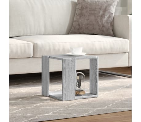 vidaXL Mesa de centro 32x32x30 cm derivados de madeira cinzento sonoma