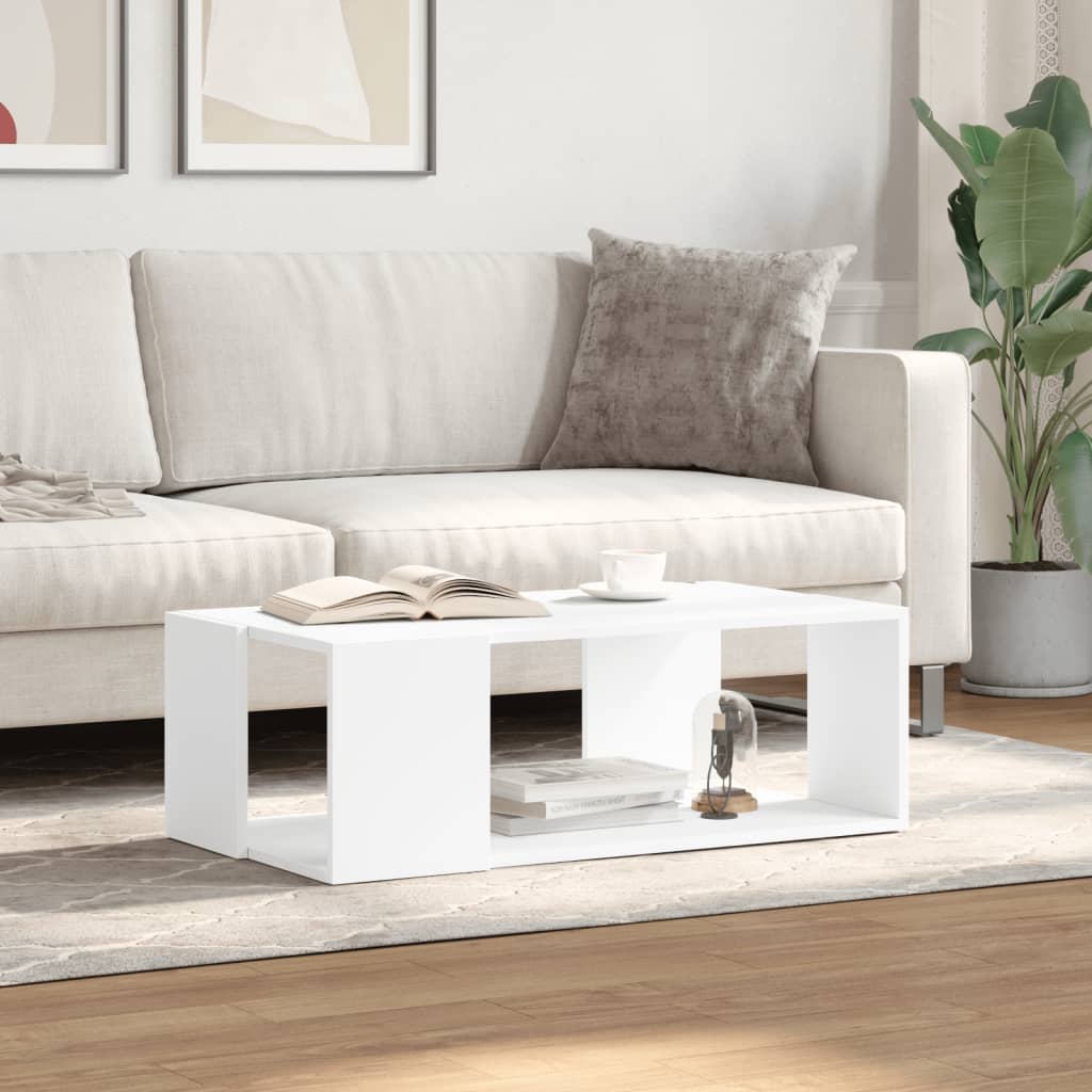 vidaXL Salontafel 89,5x48x30 cm bewerkt hout wit afbeelding