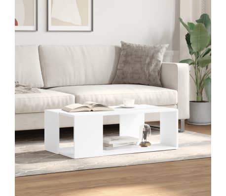 vidaXL Salontafel 89,5x48x30 cm bewerkt hout wit
