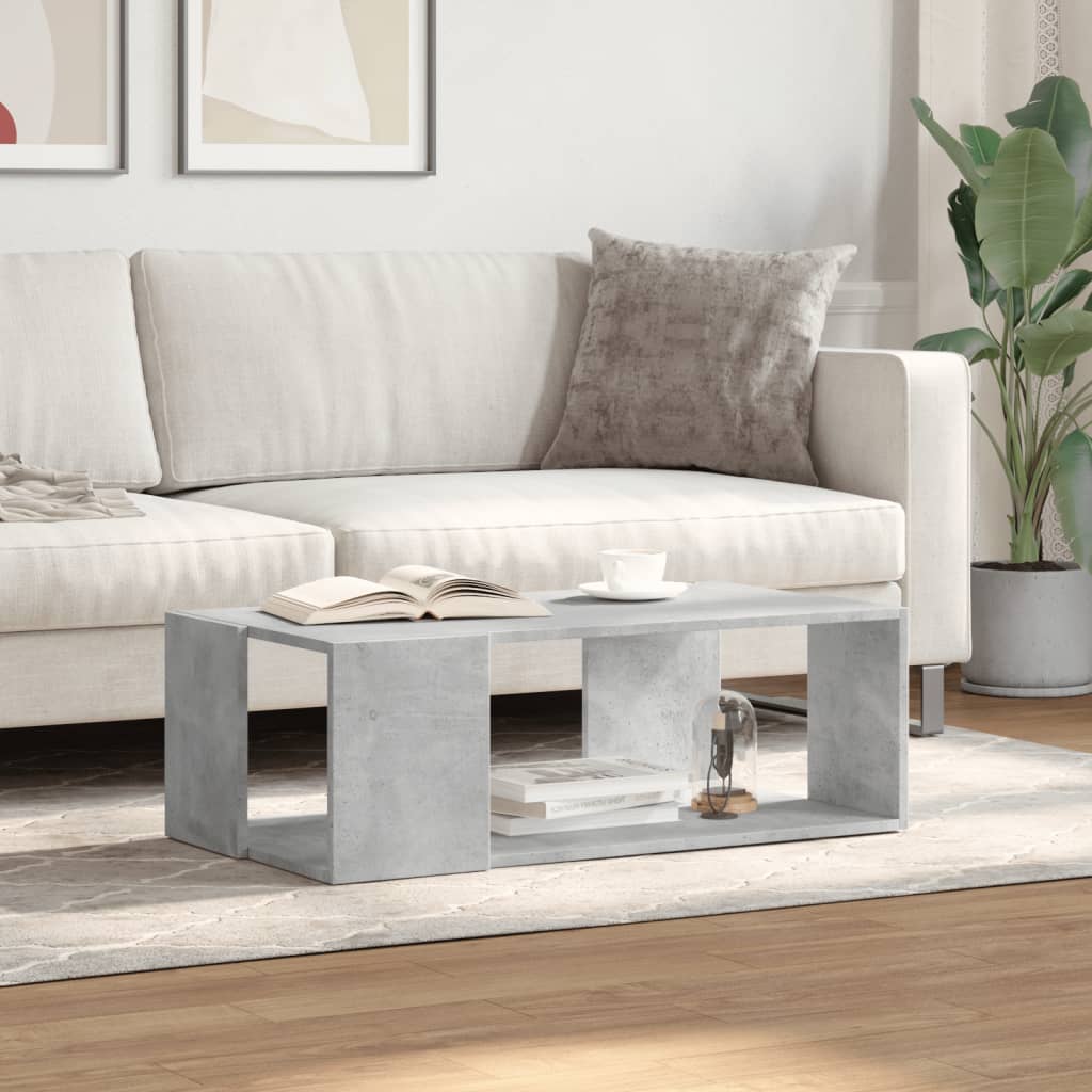 vidaXL Salontafel 89,5x48x30 cm bewerkt hout betongrijs afbeelding