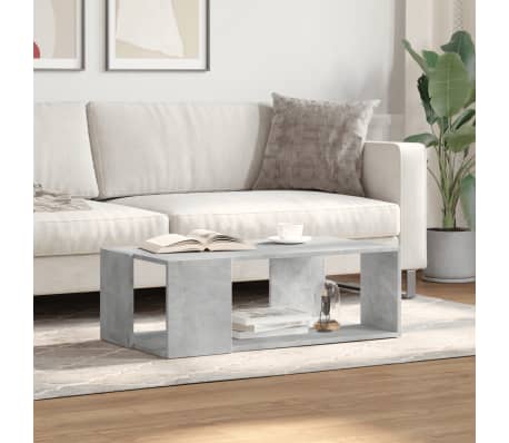 vidaXL Salontafel 89,5x48x30 cm bewerkt hout betongrijs