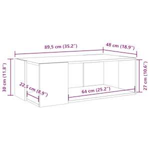 Konferenční stolek kouřový dub 89,5x48x30 cm kompozitní dřevo - obrázek 9