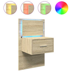 Nástěnný noční stolek s LED osvětlením dub sonoma - obrázek 2