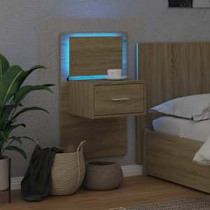 Nástěnný noční stolek s LED osvětlením dub sonoma - obrázek 5