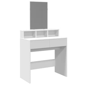 vidaXL peegliga tualettlaud, valge, 80x41x144,5 cm