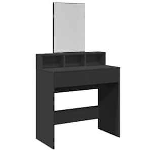 vidaXL peegliga tualettlaud, must, 80x41x144,5 cm