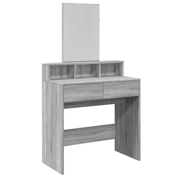 vidaXL peegliga tualettlaud, hall Sonoma tamm, 80x41x144,5 cm