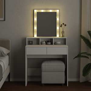 Toaletní stolek s LED bílý 80 x 41 x 144,5 cm - obrázek 3