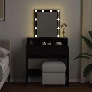 Toaletní stolek s LED černý 80 x 41 x 144,5 cm - obrázek 3
