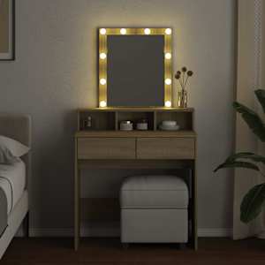 Toaletní stolek s LED dub sonoma 80 x 41 x 144,5 cm - obrázek 3
