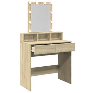 Toaletní stolek s LED dub sonoma 80 x 41 x 144,5 cm - obrázek 8