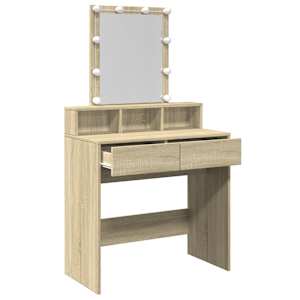 Toaletní stolek s LED dub sonoma 80 x 41 x 144,5 cm - obrázek 9