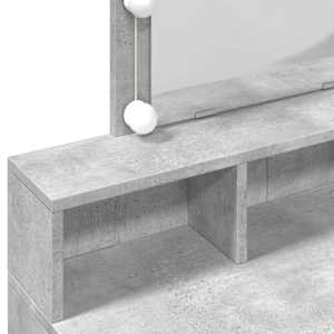 Toaletní stolek s LED betonově šedý 80 x 41 x 144,5 cm - obrázek 12