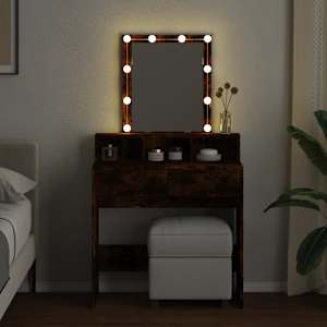 Toaletní stolek s LED kouřový dub 80 x 41 x 144,5 cm - obrázek 3