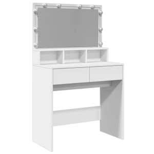 vidaXL tualettlaud LEDiga, valge, 80x41x134,5 cm