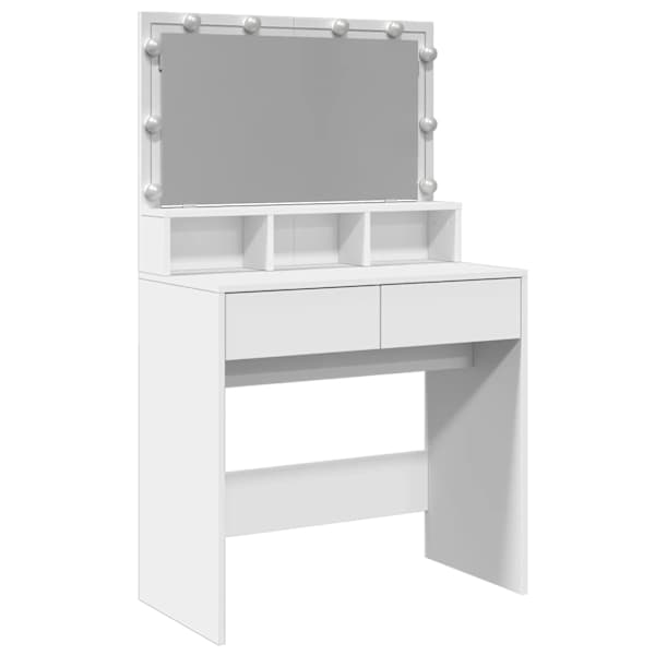 vidaXL tualettlaud LEDiga, valge, 80x41x134,5 cm