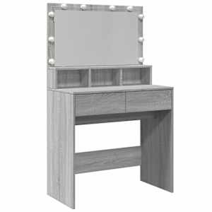 vidaXL tualettlaud LEDiga, hall Sonoma tamm, 80x41x134,5 cm