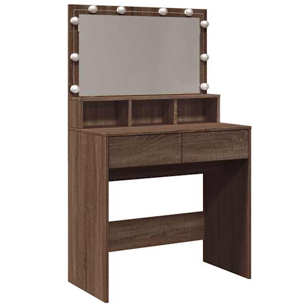 vidaXL tualettlaud LEDiga, pruun tamm, 80x41x134,5 cm