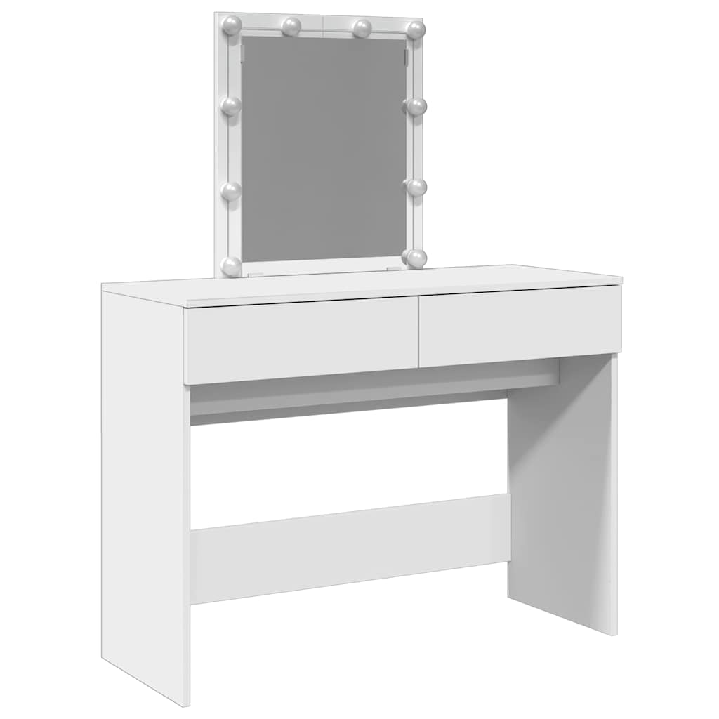 Thumbnail - vidaXL Schminktisch mit LED-Beleuchtung Weiß 100x40x130 cm