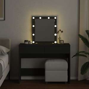 Toaletní stolek s LED černý 100 x 40 x 130 cm - obrázek 3