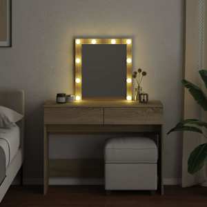 Toaletní stolek s LED dub sonoma 100 x 40 x 130 cm - obrázek 3
