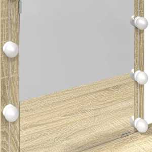 Toaletní stolek s LED dub sonoma 100 x 40 x 130 cm - obrázek 12