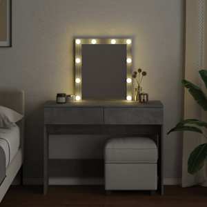 Toaletní stolek s LED betonově šedý 100 x 40 x 130 cm - obrázek 3