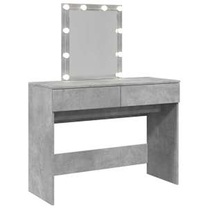 Toaletní stolek s LED betonově šedý 100 x 40 x 130 cm - obrázek 8