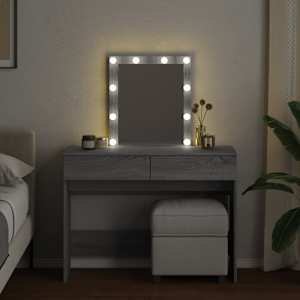 Toaletní stolek s LED šedý sonoma 100 x 40 x 130 cm - obrázek 3