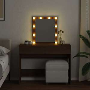 Toaletní stolek s LED hnědý dub 100 x 40 x 130 cm - obrázek 3