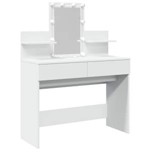 vidaXL tualettlaud LEDiga, valge, 100 x 40 x 130 cm