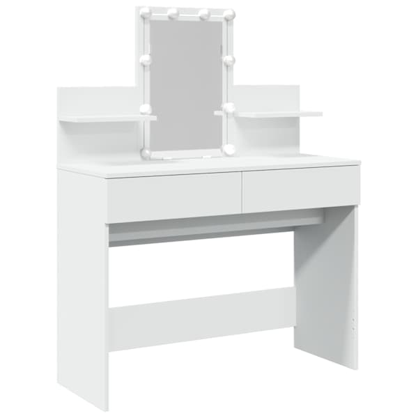 vidaXL tualettlaud LEDiga, valge, 100 x 40 x 130 cm