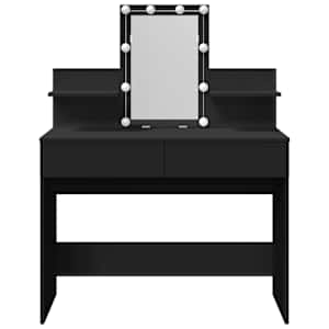 Toaletní stolek s LED černý 100 x 40 x 130 cm - obrázek 5