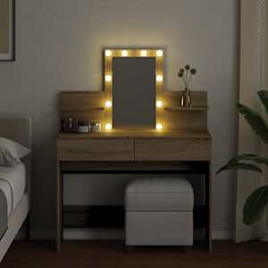 Toaletní stolek s LED dub sonoma 100 x 40 x 130 cm - obrázek 3