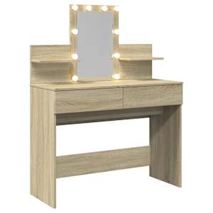 Toaletní stolek s LED dub sonoma 100 x 40 x 130 cm - obrázek 8