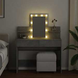 Toaletní stolek s LED betonově šedý 100 x 40 x 130 cm - obrázek 3
