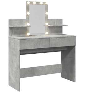 Toaletní stolek s LED betonově šedý 100 x 40 x 130 cm - obrázek 8