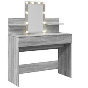 Toaletní stolek s LED šedý sonoma 100 x 40 x 130 cm - obrázek 8