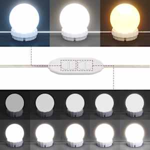 Toaletní stolek s LED hnědý dub 100 x 40 x 130 cm - obrázek 10