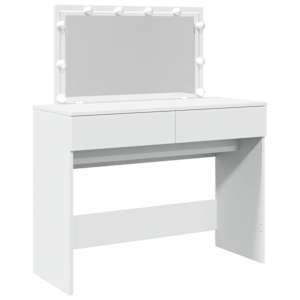vidaXL tualettlaud LEDiga, valge, 100x40x120 cm