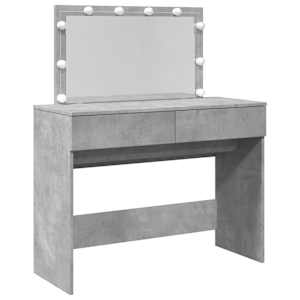 vidaXL tualettlaud LEDiga, betoonhall, 100x40x120 cm