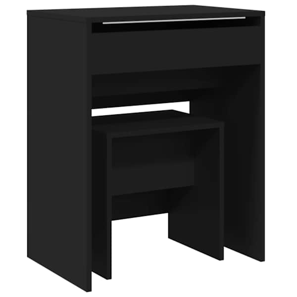 vidaXL tualettlaud taburetiga, must, 60x40x113,5 cm