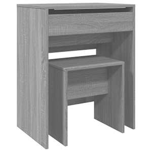 vidaXL tualettlaud taburetiga, hall Sonoma tamm, 60x40x113,5 cm