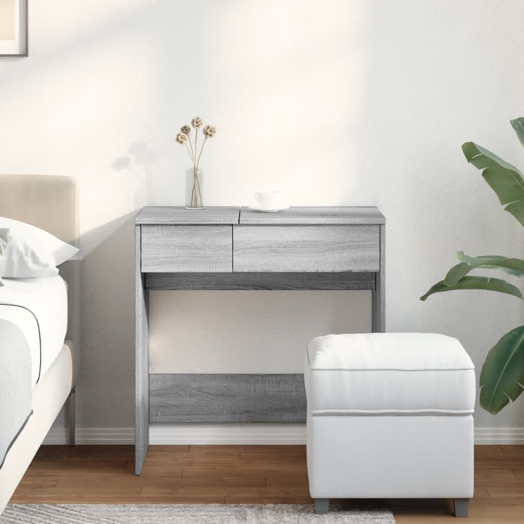 vidaXL Kaptafel met spiegel 73x46,5x120 cm grijs sonoma afbeelding