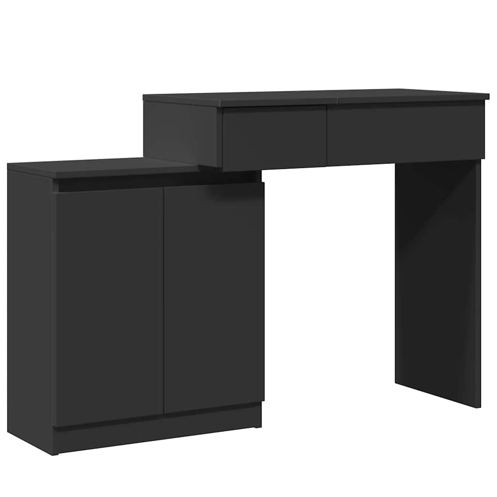 vidaXL Toaletní stolek s LED černý 115 x 37 x 110,5 cm