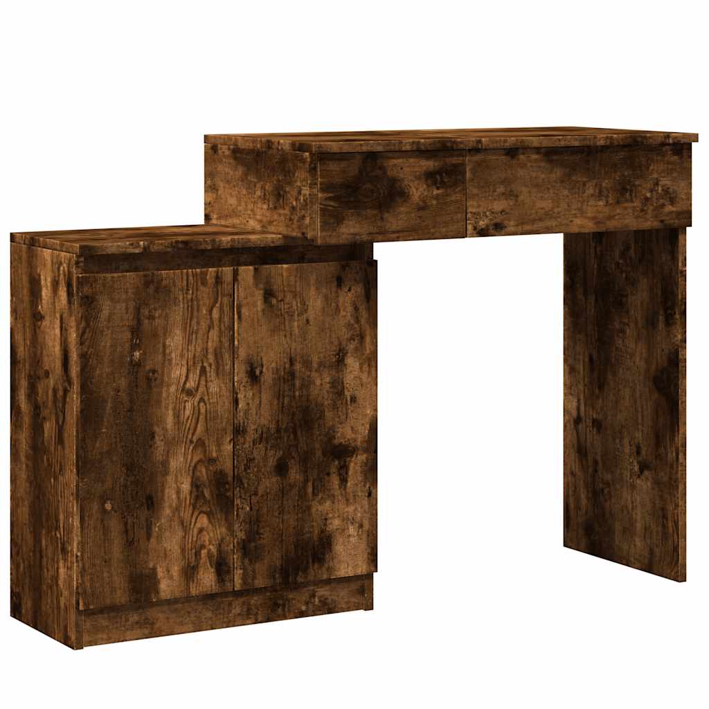 vidaXL Toaletní stolek s LED kouřový dub 115 x 37 x 110,5 cm