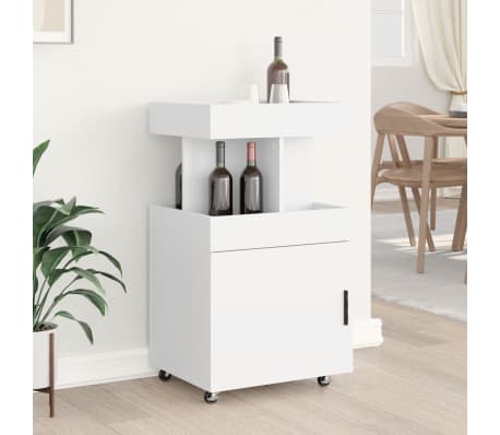 vidaXL Τρόλεϊ Μπαρ Λευκό 50x41x89 εκ. Επεξ. Ξύλο