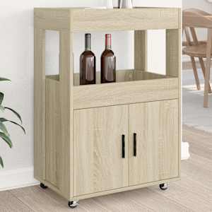 Barový vozík dub sonoma 60 x 39,5 x 89 cm kompozitní dřevo - obrázek 1